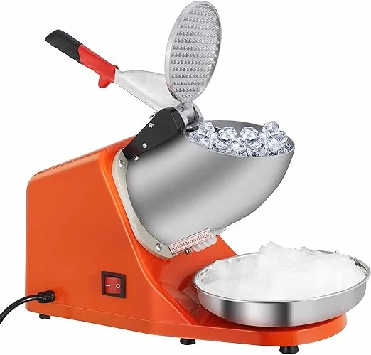 SUPER DEAL Upgraded 300W Electric Ice Shaver Ice Shaved Machine Snow Cone Maker 145 lbs (Orange)