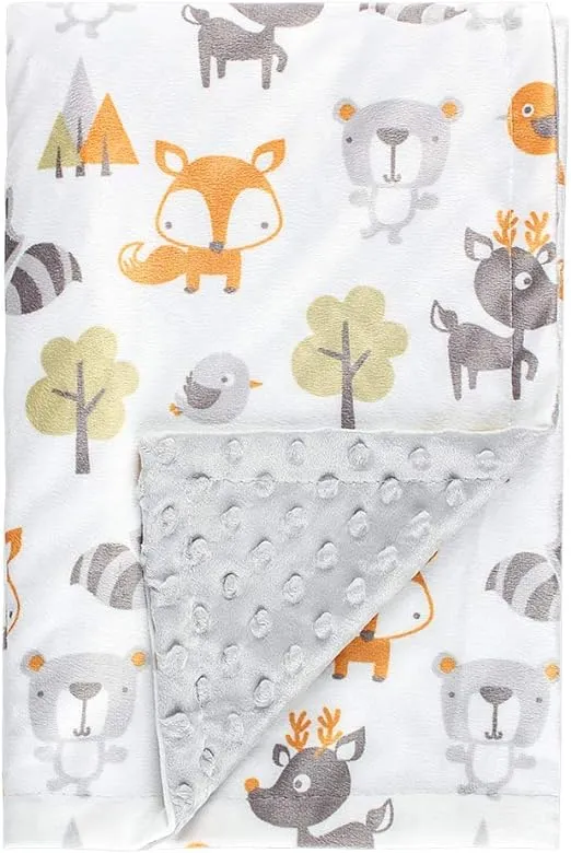 Baby Blanket for Boys Girls Unisex Soft Plush Nursery Blankets with Dotted Fo...