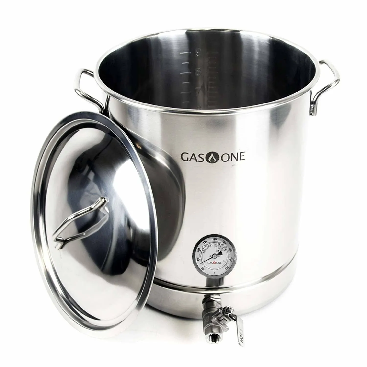 Gasone 10 Gallon Stainless Steel Home Brew Kettle Pot Pre Drilled 4 PC Set 40 Qu