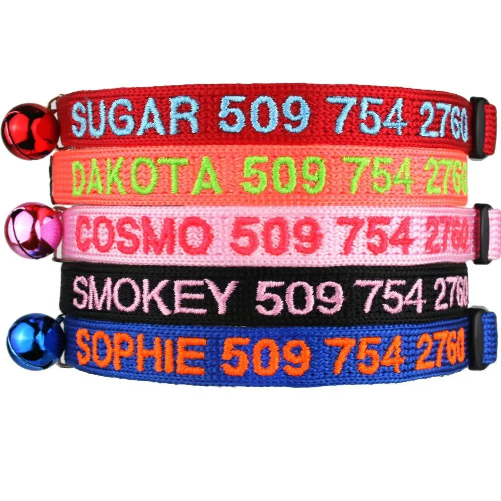 Personalized Breakaway Cat Collars | Embroidered