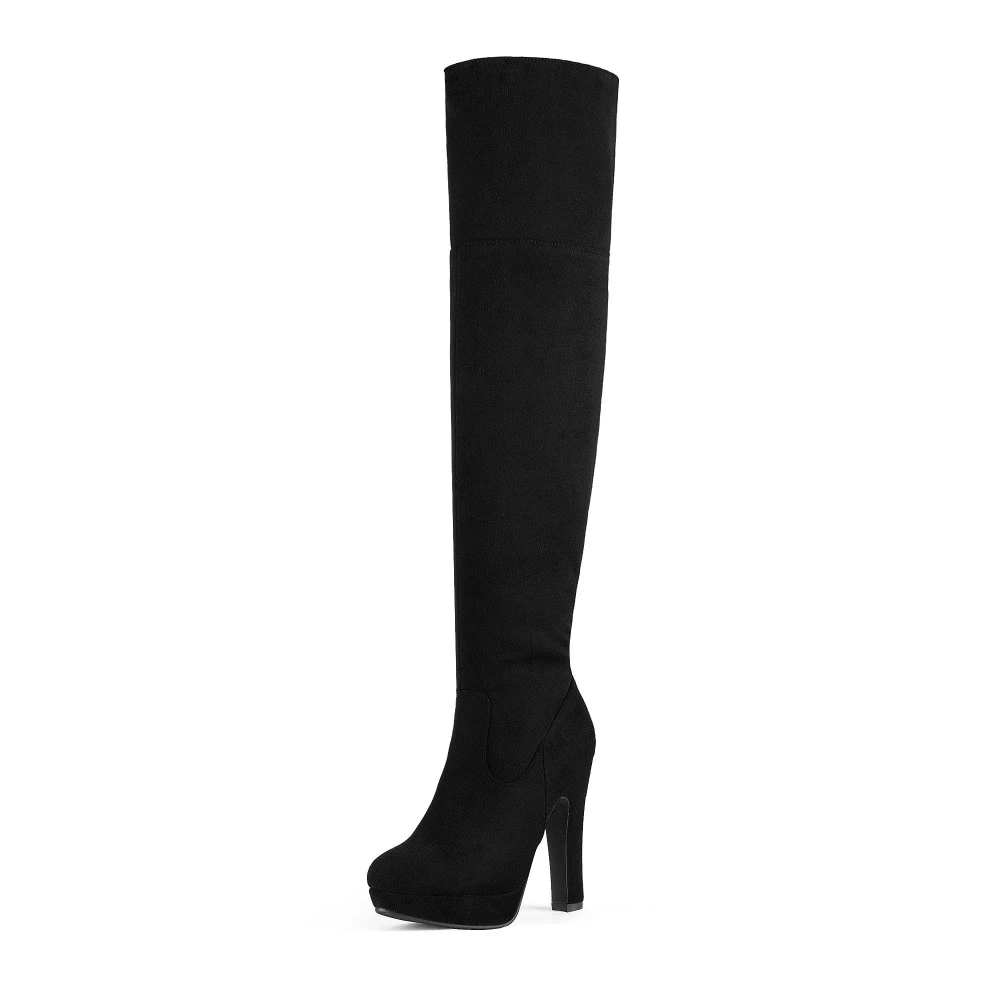 Women&#039;s Faux Suede Over The Knee Boots Classic Thigh High Heel Boots Date Party