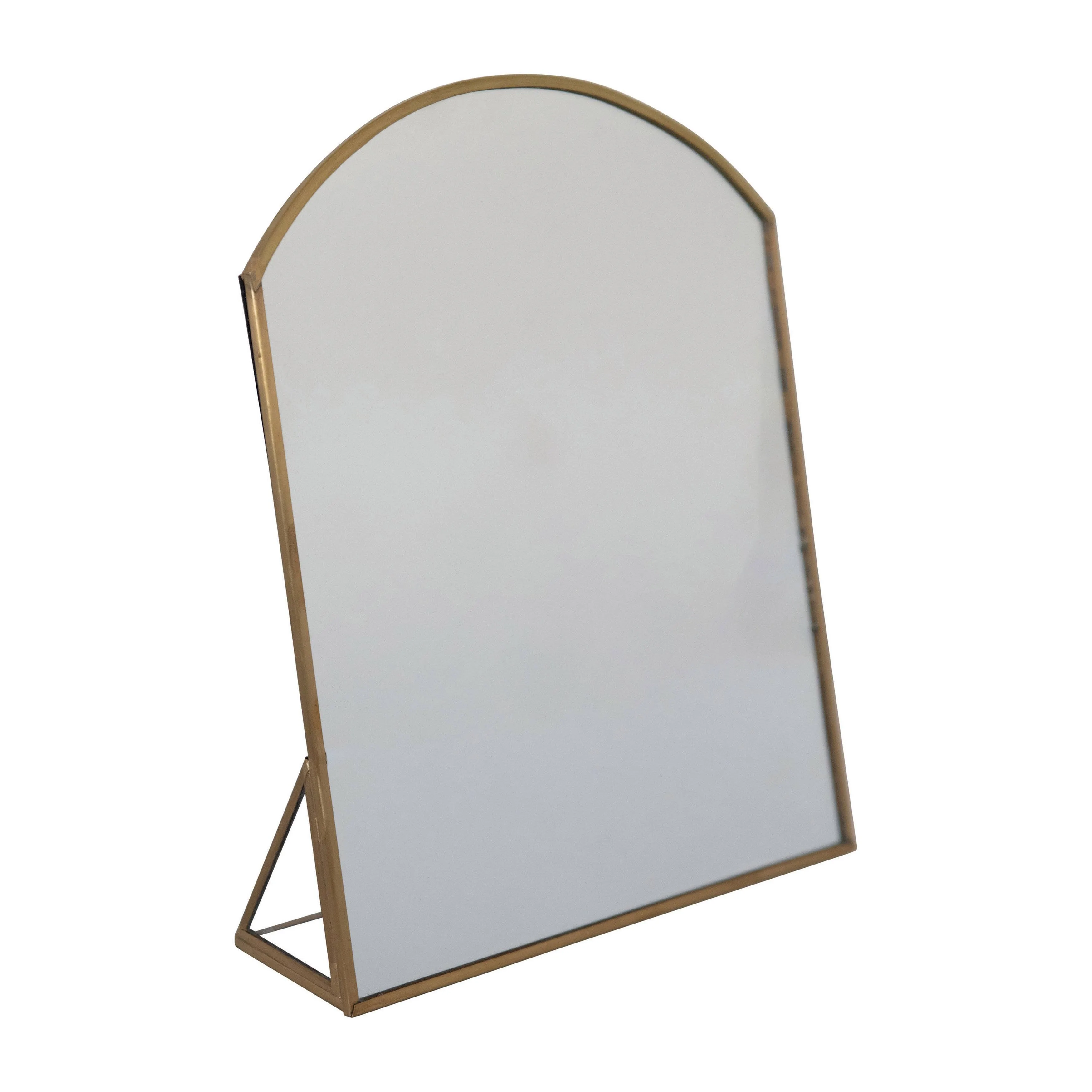 Metal Framed Standing Mirror, Brass Finish