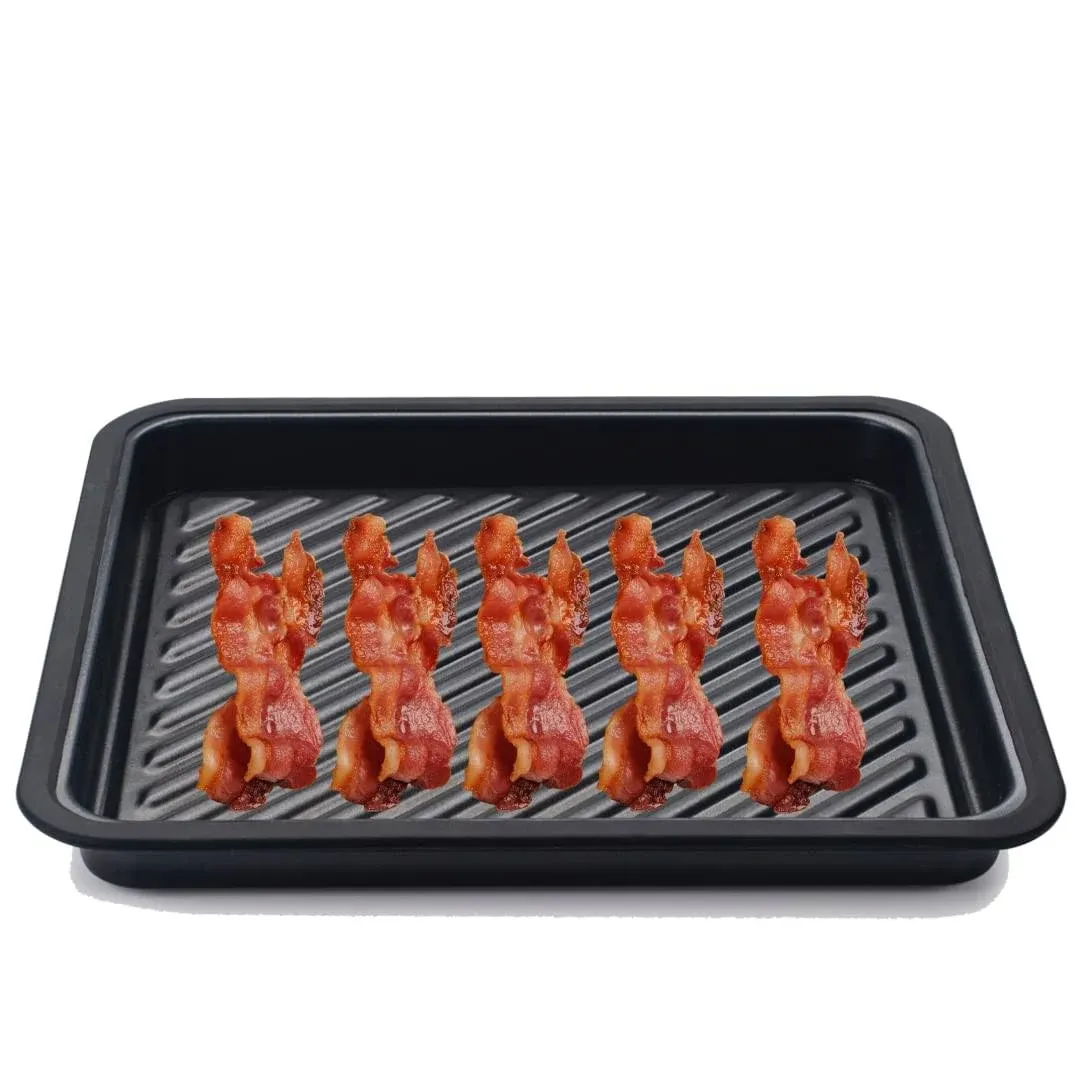 Maconee Bacon and Meat Microwave Grill Tray | Microwave Crisper Pan for Bacon &