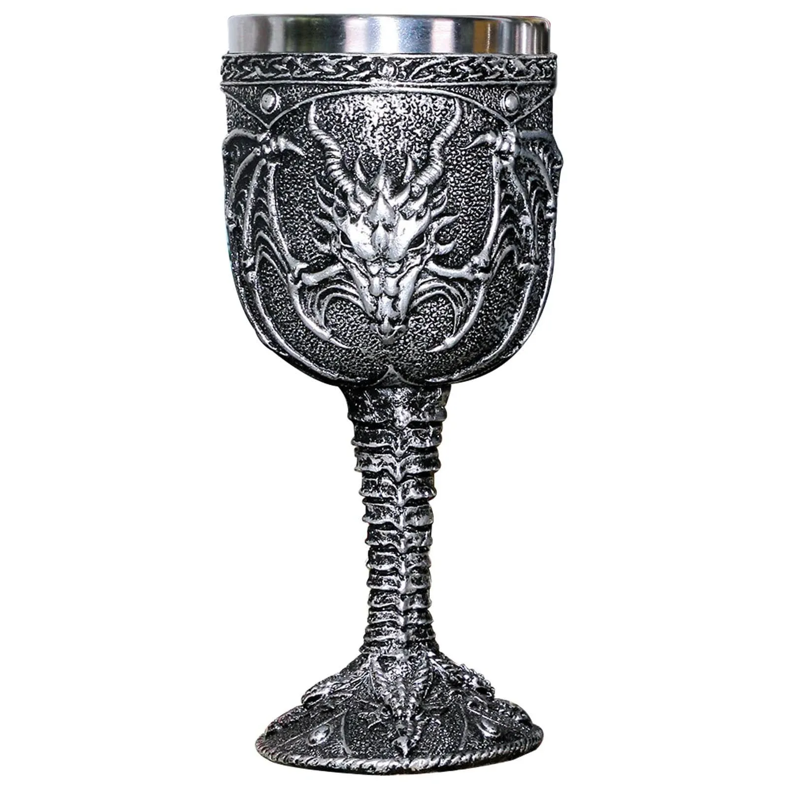 Roaring Fire Dragon Goblet - Medieval Wine Chalice Drinking Cup - Ideal Novelty Gothic Gift Party Idea