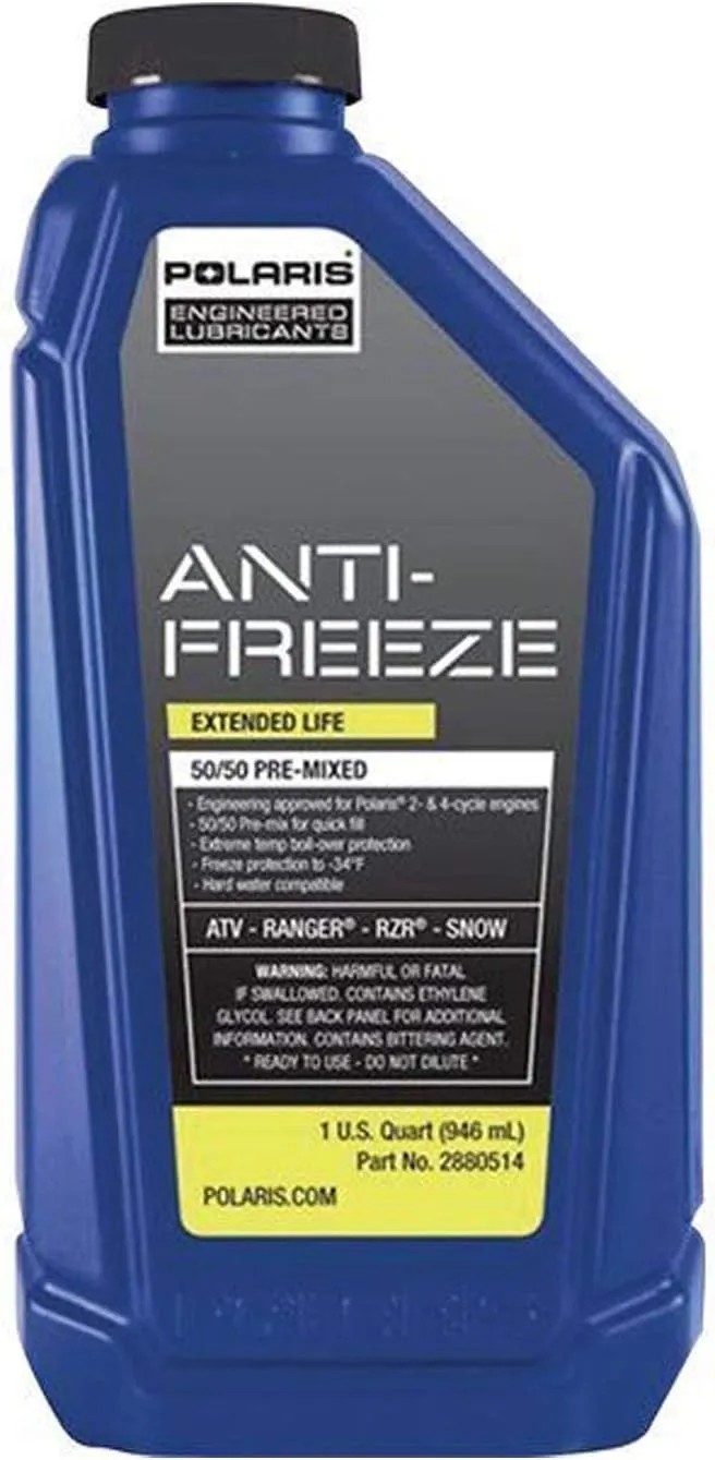 Polaris 50/50 Premix Extended Life Antifreeze, Snowmobiles and ORV Aluminum Cooling Systems 