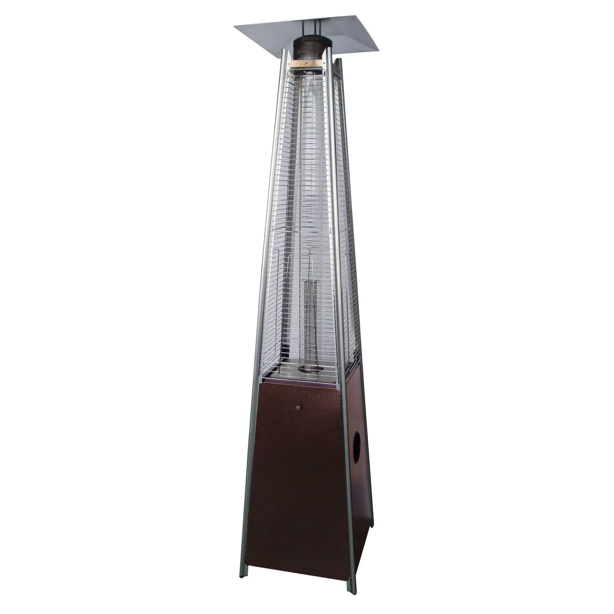 Glass Tube Patio Heater, Hammered Bronze