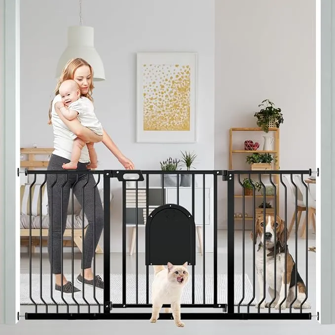 TSAYAWA Baby Gate with Cat Door