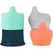 Boon SNUG Spout Sippy Lids and Cup, Assorted Colors (Pack of 3)