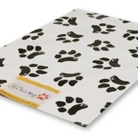 Ezee~Visit Black and White Dog Paw Print Pet Vet Mat (Standard)