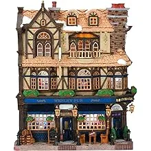 Lemax WESLEY PUB BAR Essex Street Facade Wall Hanging Free Standing LED Light