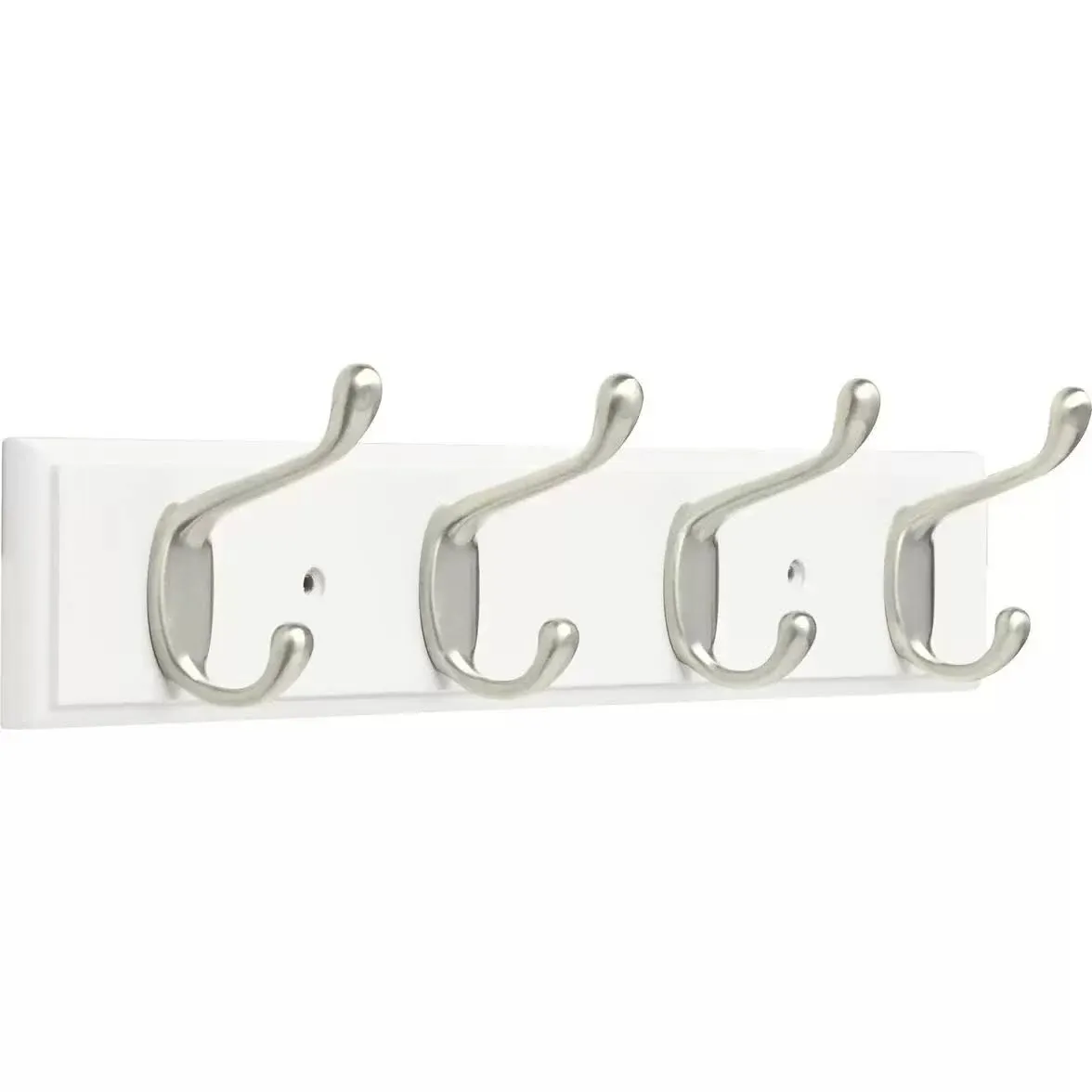 Franklin Brass FBHDCH4-R 15-7/8"L Coat Rack - White / Satin Nickel