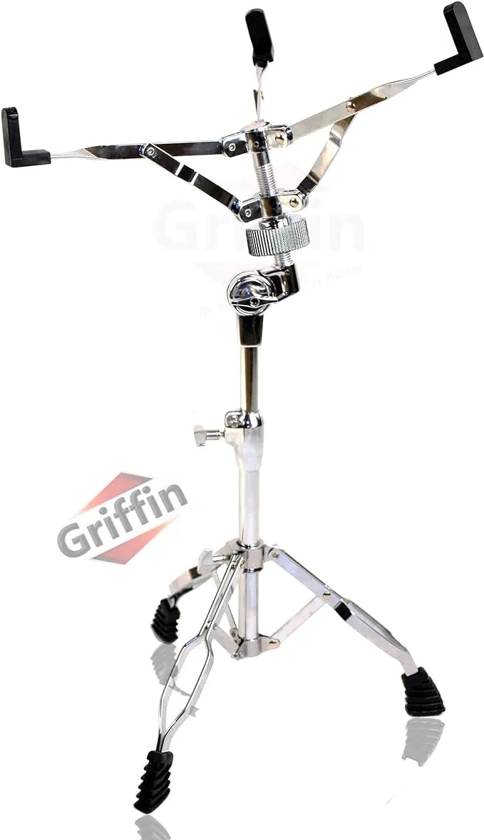 Griffin Snare Drum Stand Deluxe Percussion Hardware Base Kit | Double Braced, Light Weight Mount for Standard Snares, Tom Drums & Practice Pad | Slip-Proof Gear Tilter & Clamp Style Basket HolderGriffin Snare Drum Stand Deluxe Percussion Hardware Base Ki