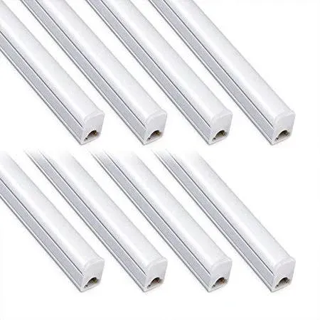 8 PACK 2FT T5 Linkable LED Shop Lights 6500K Daylight Ceiling Fixture Utility