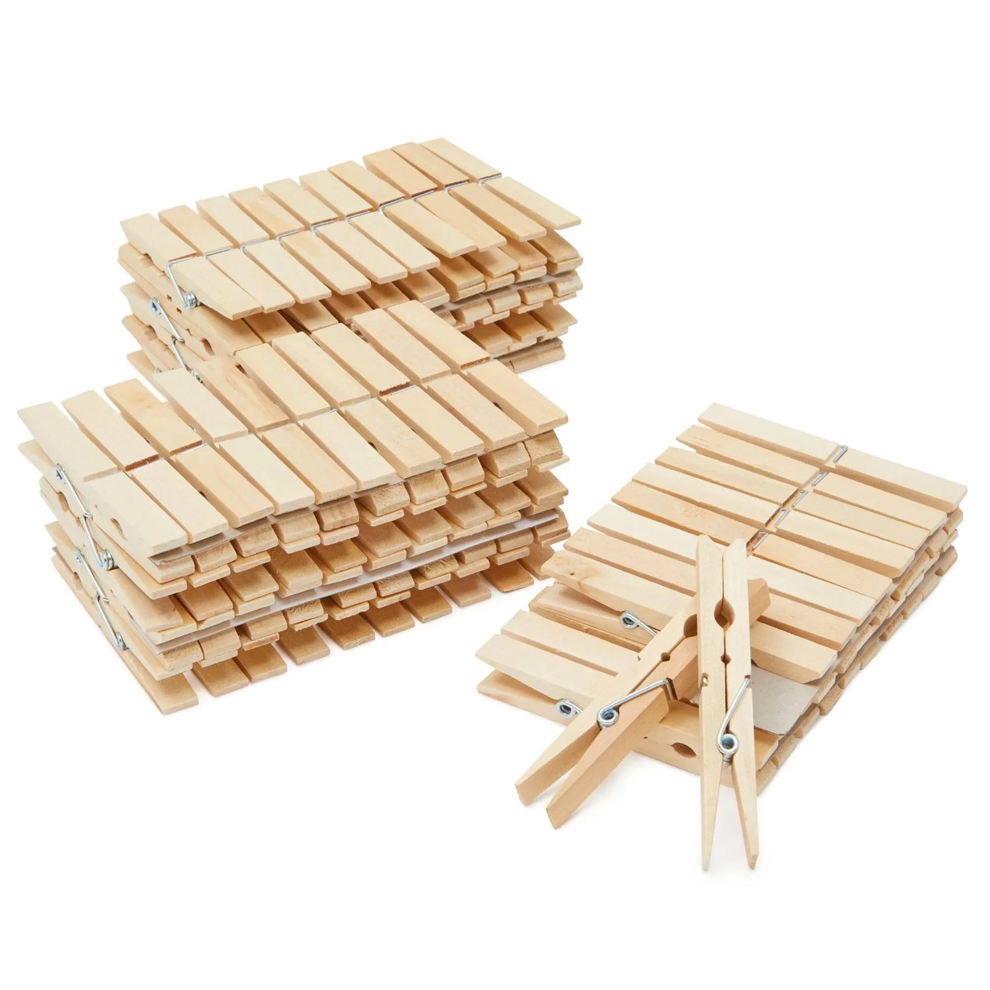 Juvale 100 Pack - Wooden Clothespins - Large Clothes Pegs for Laundry, Arts, Crafts, Decoration, 4 x .5 x .5 Inches