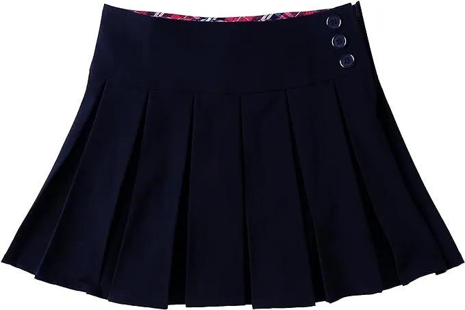 Bienzoe Girls School Uniform Skirt: Kids Adjustable Waist Pleated Dance Skort