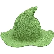 Women's Wool Witch Hat Wide Brim Spire Knitted Cap for Halloween Party Decor