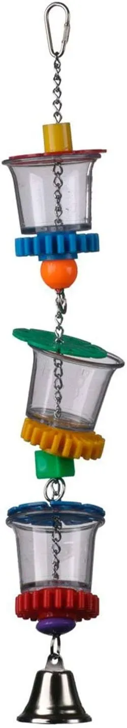  SB632 Foraging Bottom’s Up Bird Toy with Clear Acrylic Cups, Medium /Large 