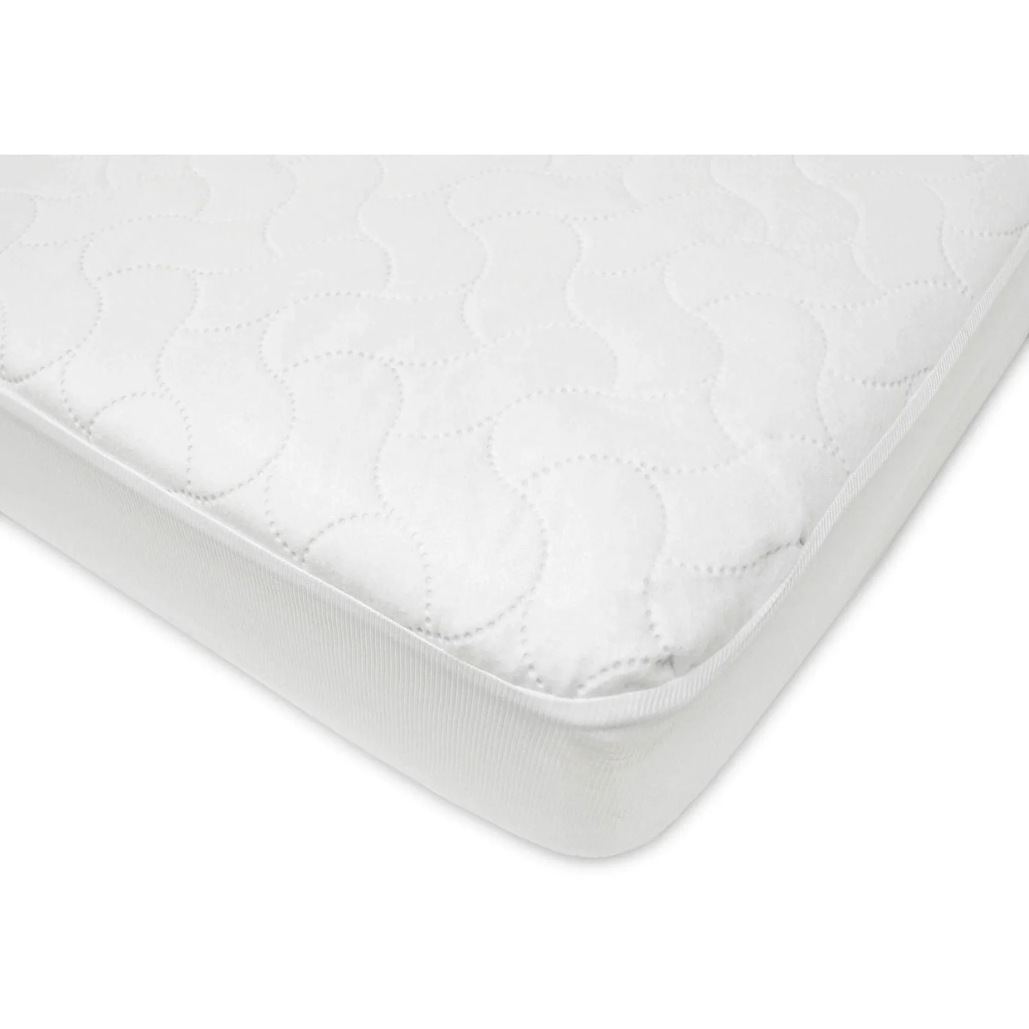 American Baby Company Waterproof Fitted Quilted Crib and Toddler Protective Pad Cover, White (Pack of 2), for Boys and Girls