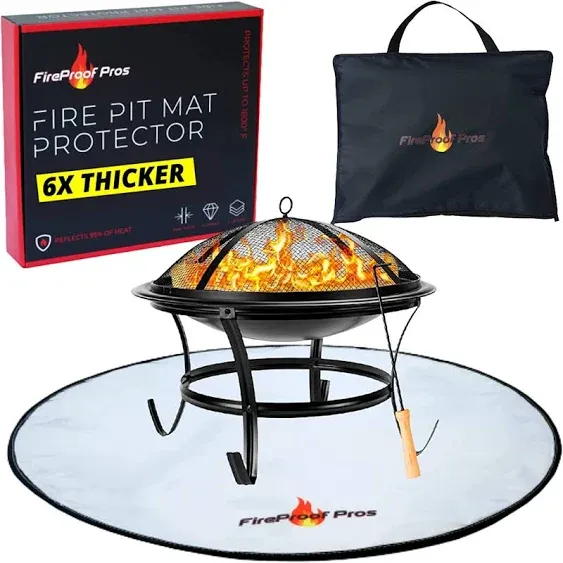 36&#034; Fire Pit Mat for Deck, Patio, Grass, and Concrete - Heat Resistant Ember Mat