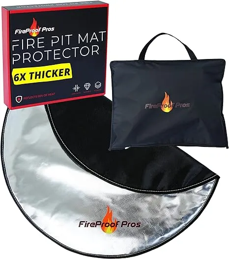 Fireproof Pros 36&#034; Fire Pit Mat for Deck, Patio, Grass and Concrete. Thick He...