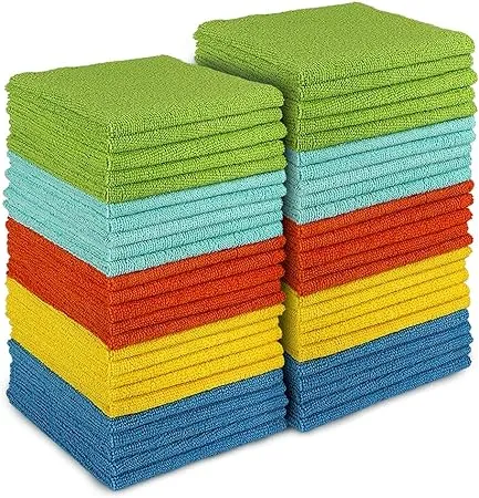 AIDEA Microfiber Cleaning Cloths-50PK, All-Purpose Soft Absorbent Cleaning Rags, Lint Free - Streak Free Wash Cloth for House, Kitchen, Car, Window, Gifts(12in.x 12in.)