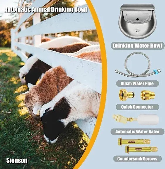 Automatic Dog Water Dispenser Livestock Waterer Bowl with Float Valve