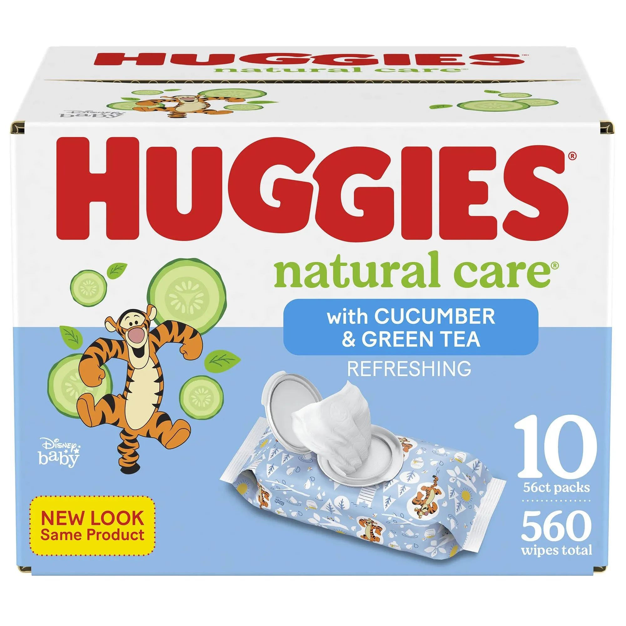 Huggies Natural Care Refreshing Baby Wipes, Hypoallergenic, Scented, 10 Flip-Top Packs (560 Wipes Total)