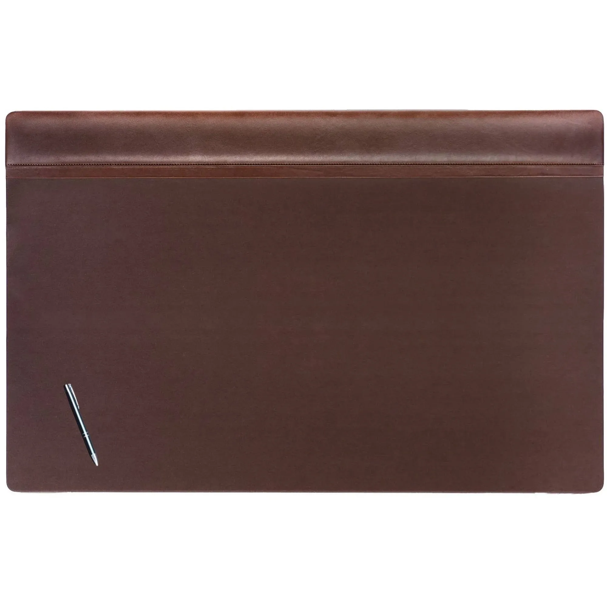 DACASSO Leather Desk Pad with Top Rail - Luxury Leather Desk Blotter for Writing - Executive Desk Surface Protector - (Chocolate Brown, 38” x 24”)