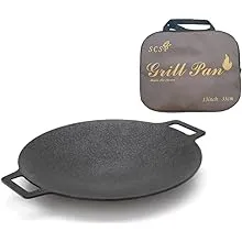 Scsp - Korean BBQ Grill Non-Stick Grill Circular Size 13 inches[Bag Included] Made in Korea/Natural Material 6 Layer Coating/Can Be used for Both