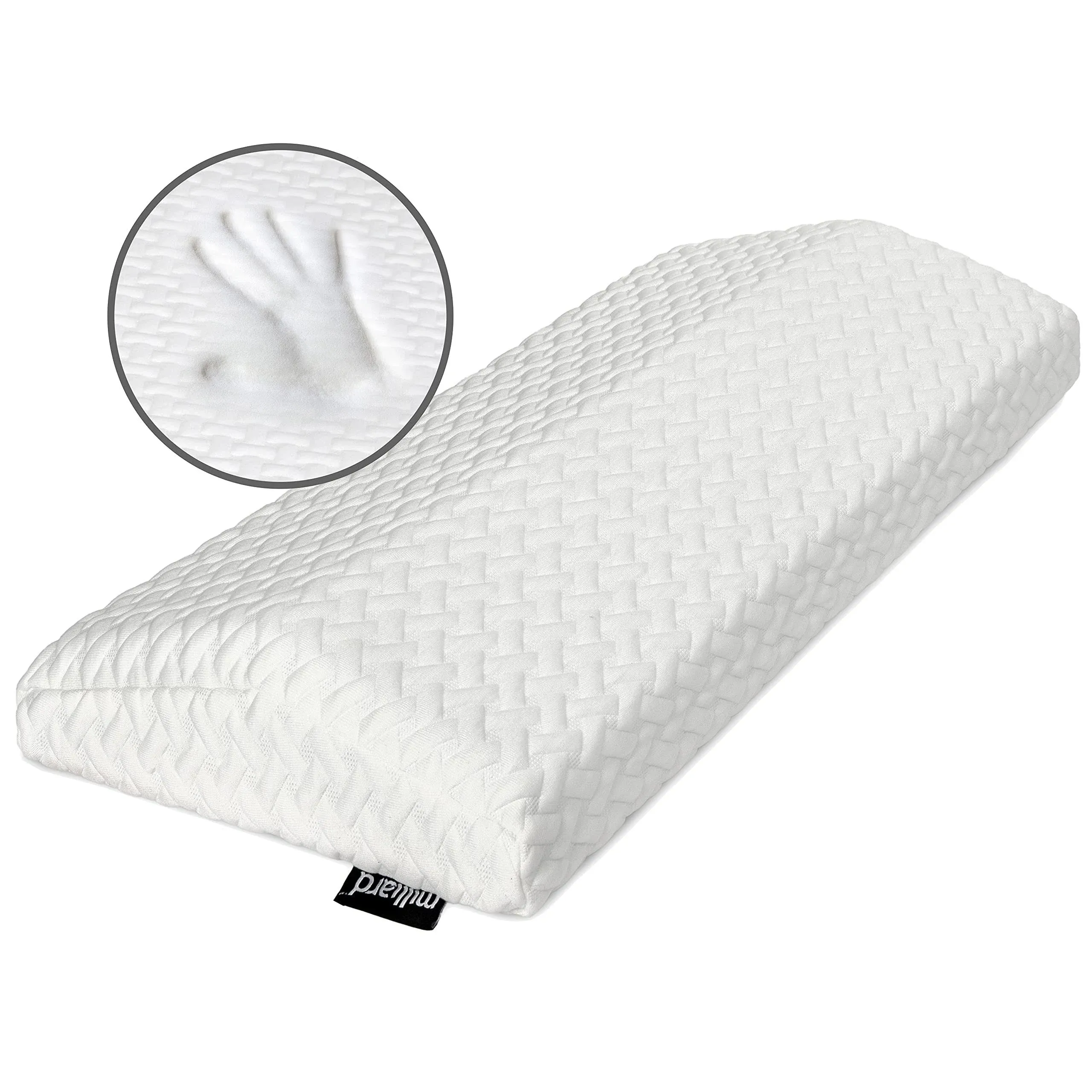 Milliard Lumbar Support Pillow for Bed with Gel Memory Foam Top -Helps with Lower Back Pain Relief for Sleeping, Hip, Knee and Spine Alignment, Sciatic Nerve Waist Cushion - Washable Cover (3.5 Inch)