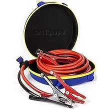 GOODYEAR - [4 GAUGE, 16 FT] - TRANSFERS HIGHER VOLTAGE THAN 6, 8, 10 or 12 GAUGE] Heavy Duty Jumper Cables with PVC CASE, Emergency Roadside Assistance, Works in EVERY WEATHER