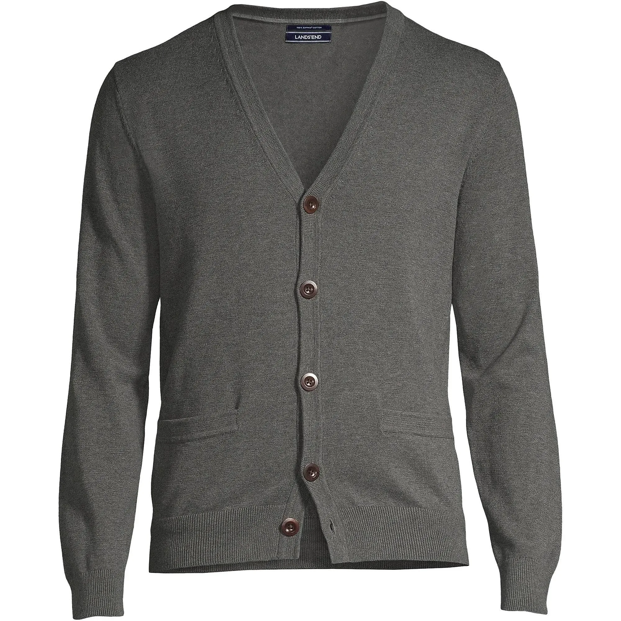 Lands' End Men's Tall Fine Gauge V-Neck Cardigan Sweater