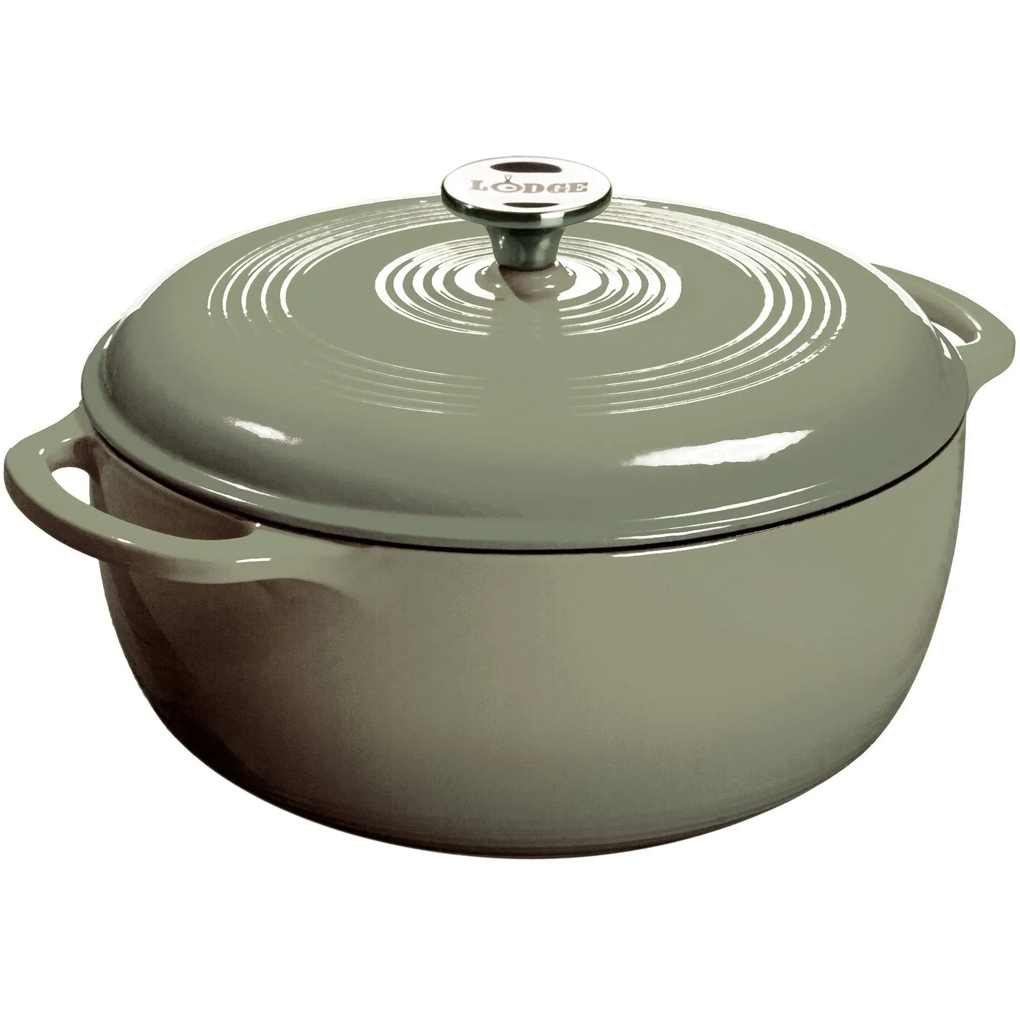 Lodge Cast Iron 6 Quart Enameled Cast Iron Dutch Oven, Sage