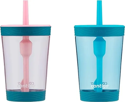 Contigo Kids Spill-Proof 14oz Tumbler with Straw and BPA-Free Plastic, Fits Most Cup Holders and Dishwasher Safe, Nautical Fish