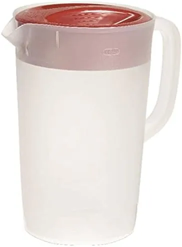 Rubbermaid Pitcher Classic 1 Gallon Clear Base, Red Lid