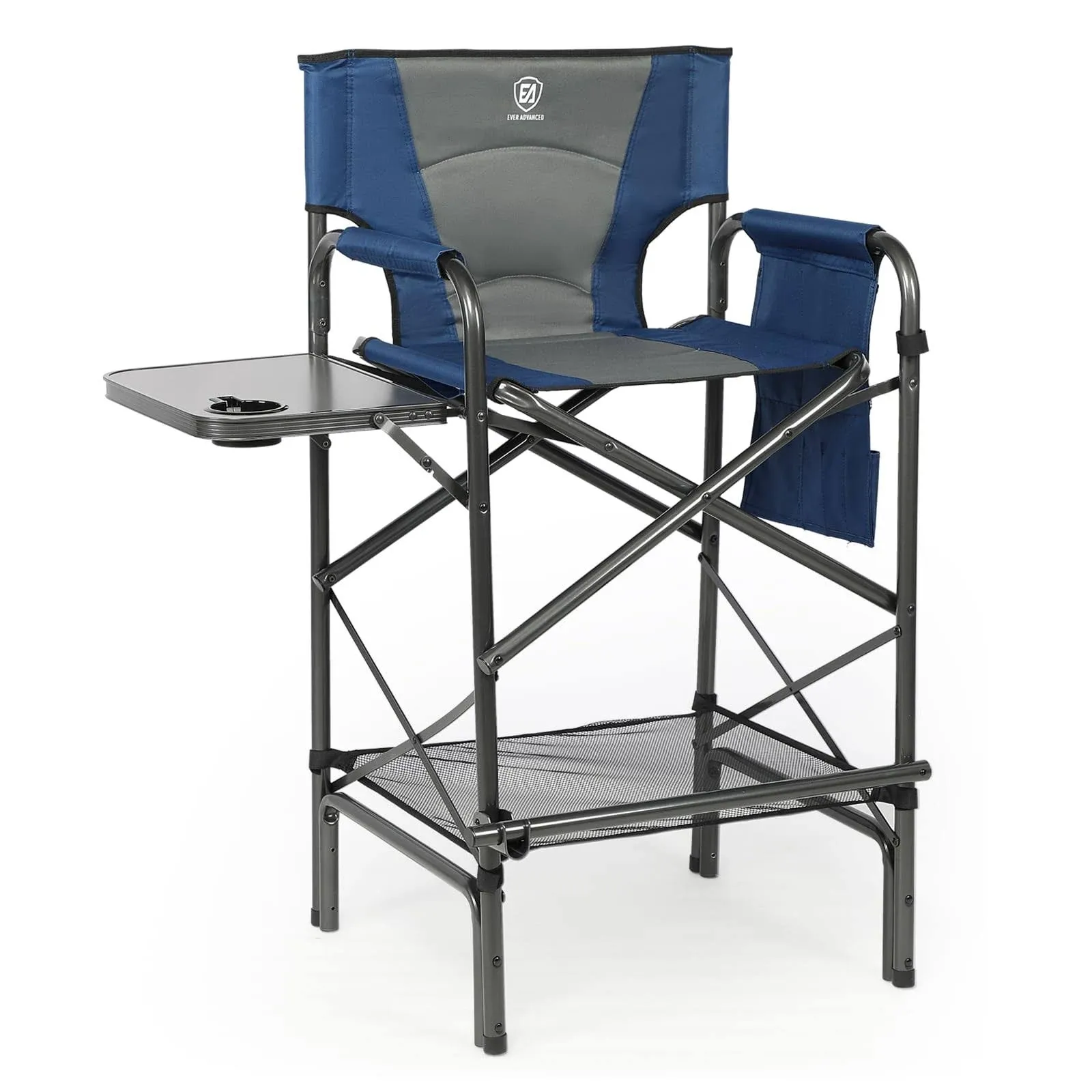 EVER ADVANCED Medium Tall Directors Chair Seat height: 23.2 inches, Grey 