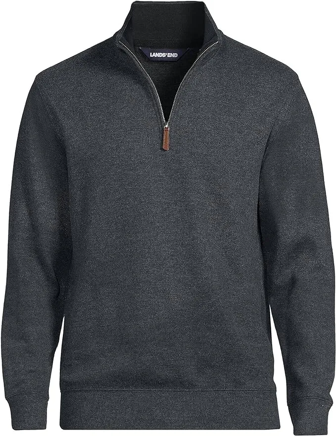 Lands' End Men's Bedford Rib Quarter Zip Sweater