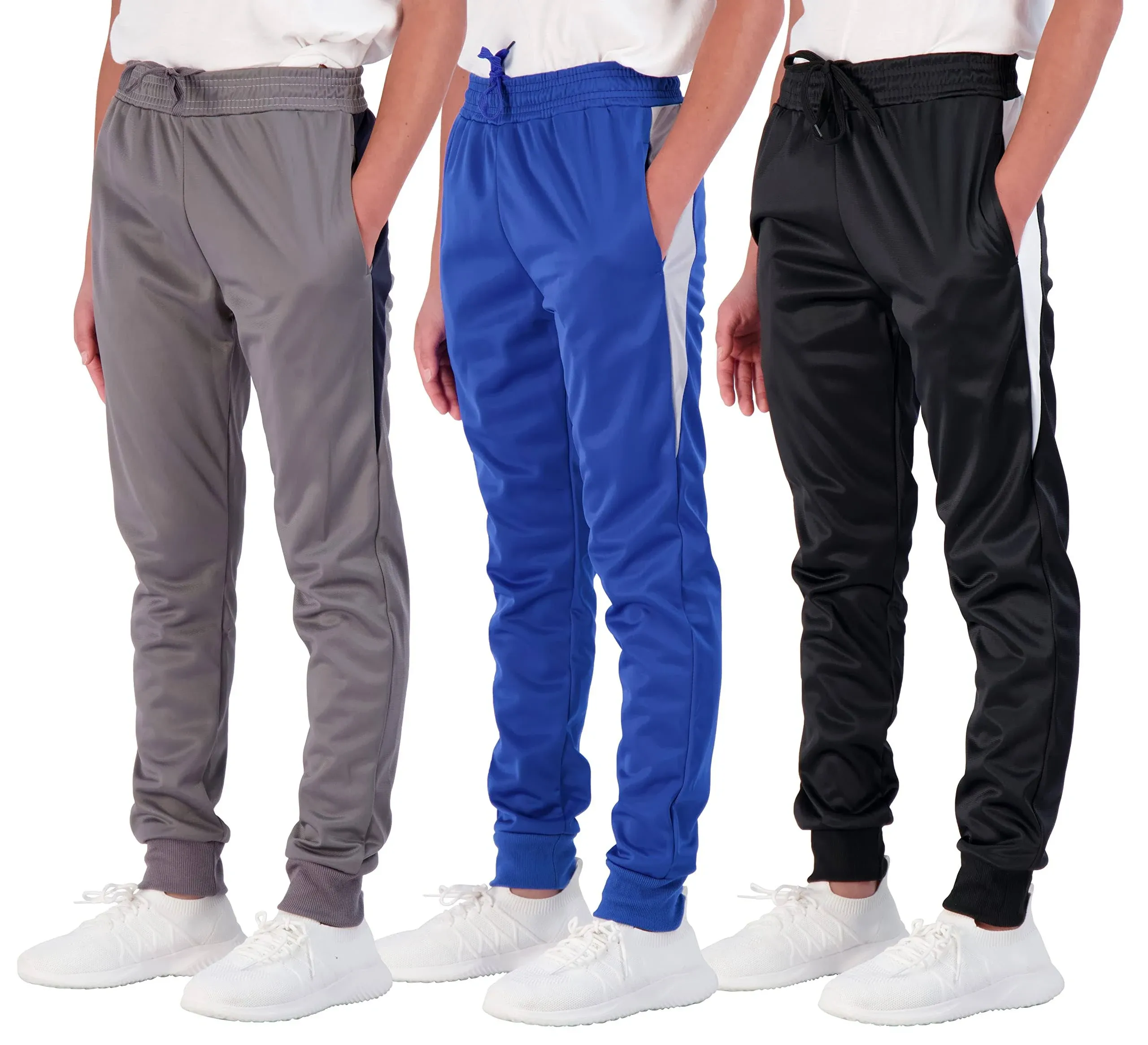 Real Essentials - Paquete de 3: Pantalones deportivos estilo casual con bolsillos para hombre