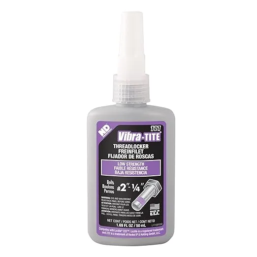 Vibra-Tite 111 Low Strength Removable Anaerobic Threadlocker, 50 ml Bottle, Purple