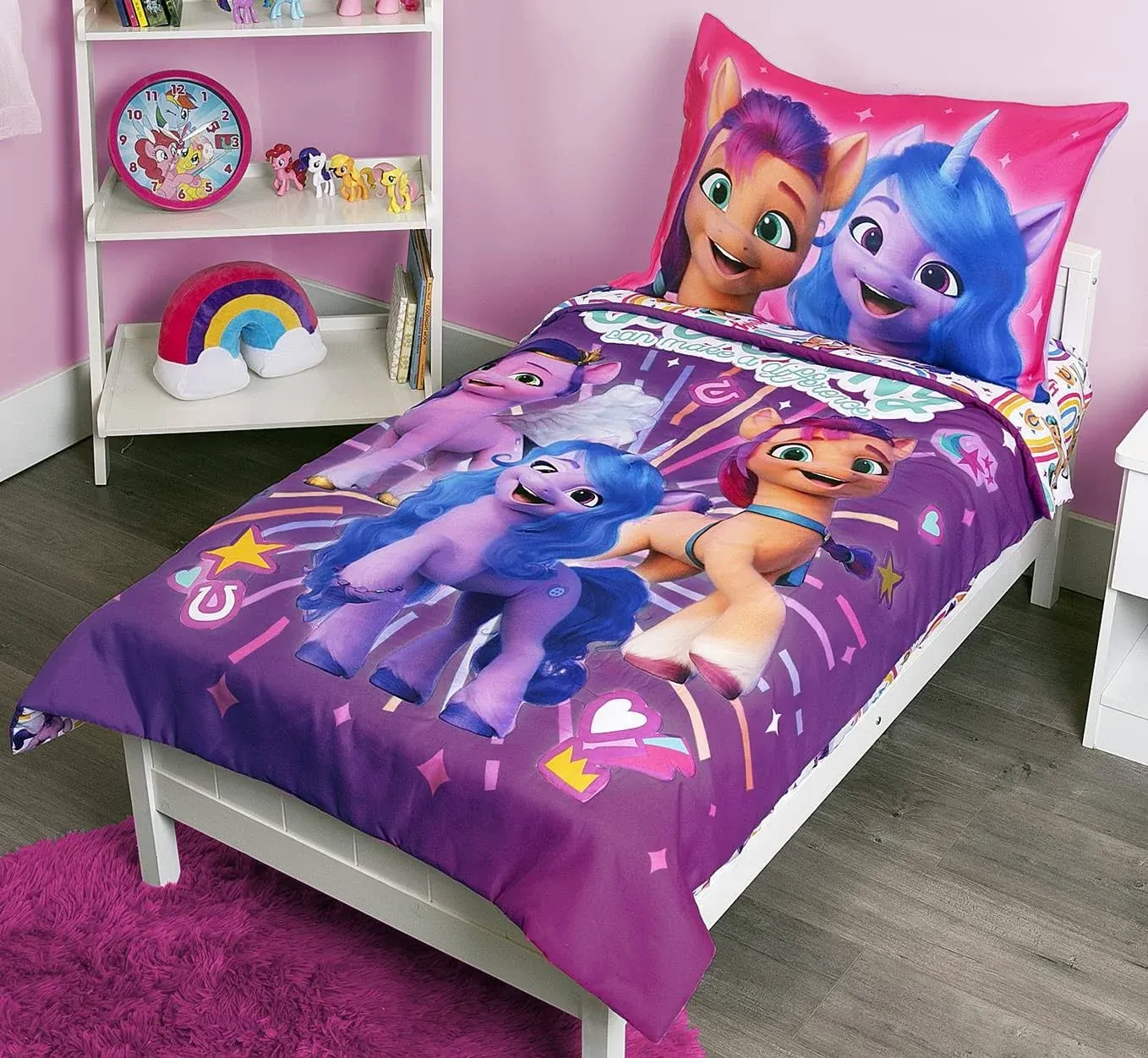 My Little Pony 4-Piece Toddler Bedding Set - Ponies Unite, Pink