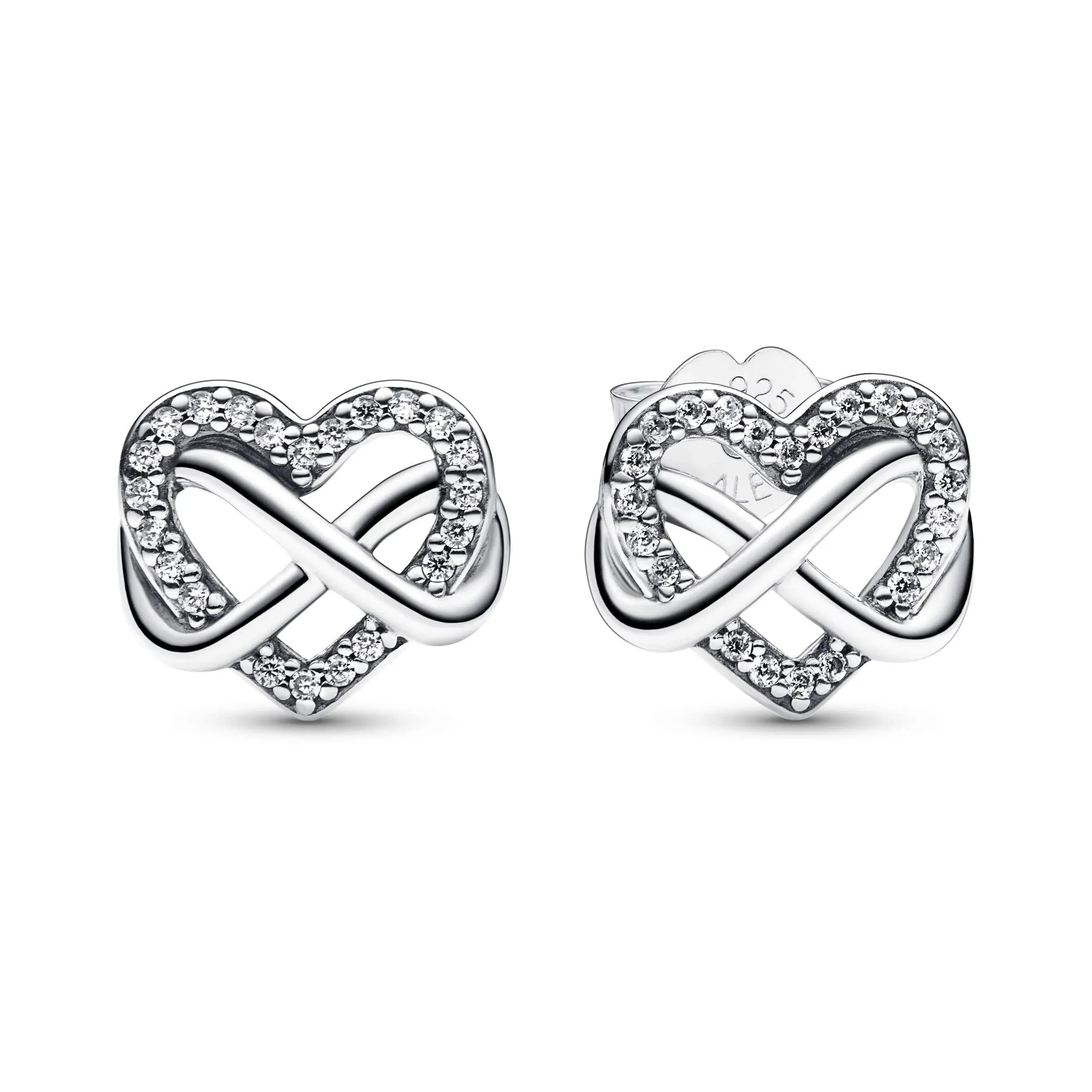 Pandora Sparkling Infinity Heart Stud Earrings | Sterling Silver