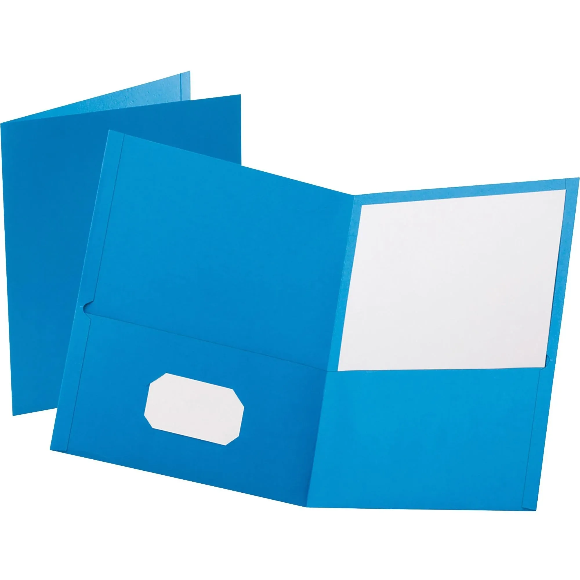 Oxford 2-Pocket Presentation Folders, Light Blue, 25/Box (OXF 57501)