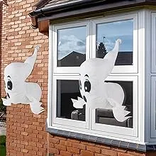 DUNCHATY Window Crasher Ghosts-Halloween Window Decorations-Also Walll Decoration Hanging Ghost Outdoor Indoor-Cute Stuffed Ghost Party Decorations Window