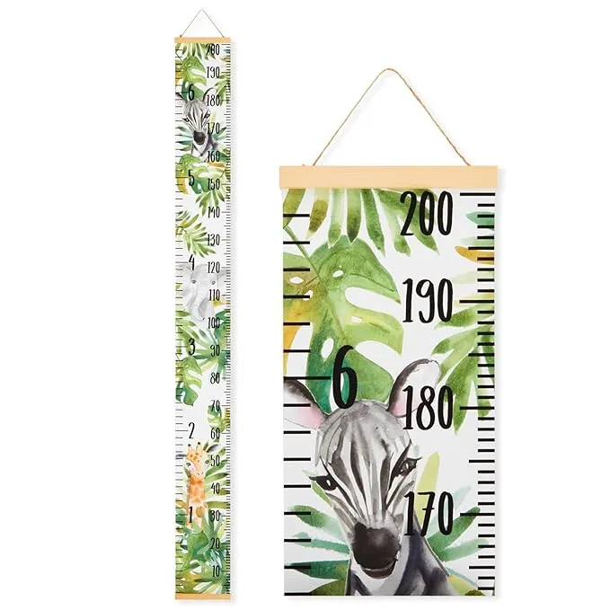 Growth Chart for Kids, Wall Chart in Safari Jungle Design (7.9 x 79 inches)