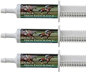 High Endurance Oral Paste Horse Supplement for Horses—3-Pack. Electrolytes, Vitamins and Minerals to Help Prevent Dehydration. Three 60-ml Easy-Dose Syringes. Cox Veterinary Lab. Made in USA.