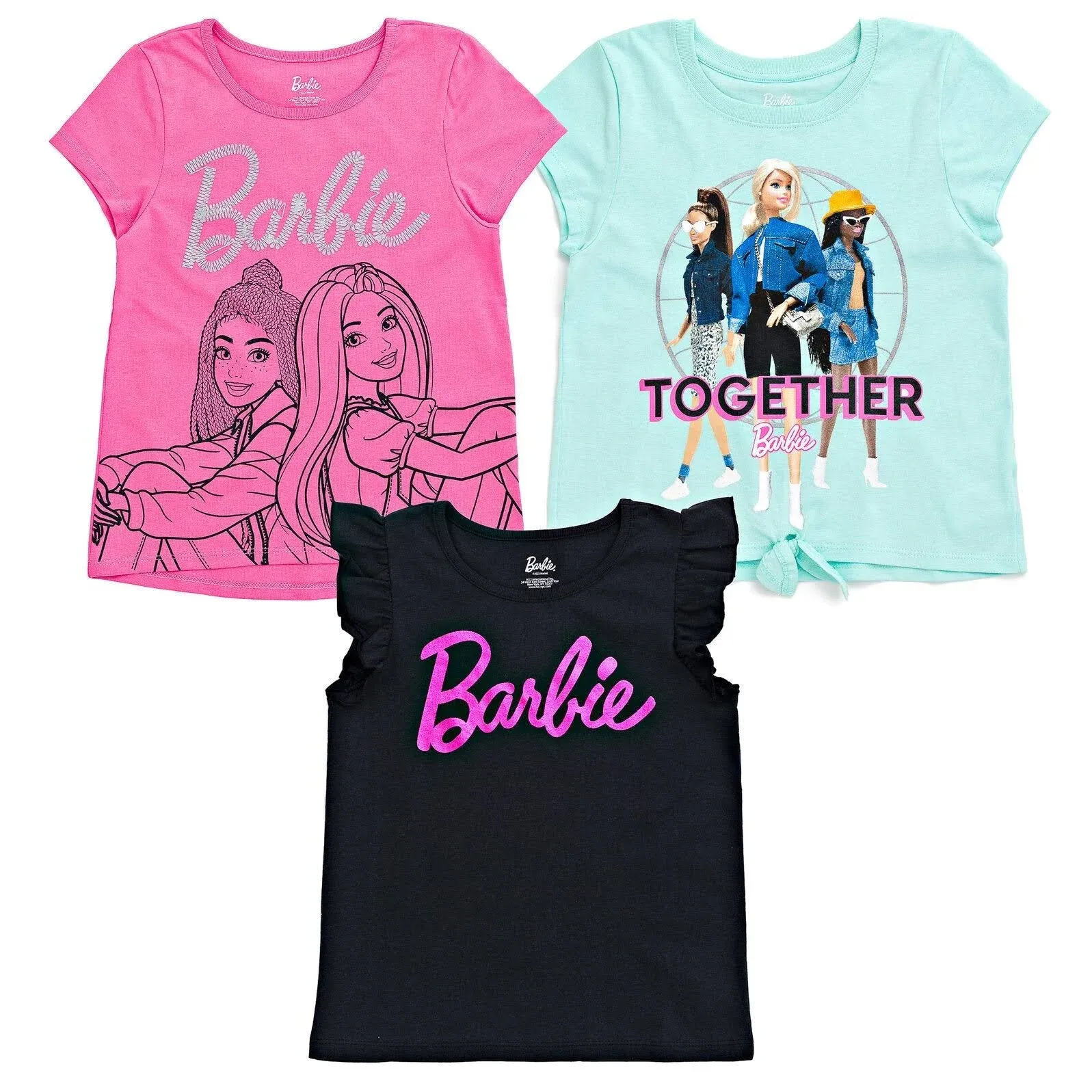 Barbie Girls 3 Pack T-Shirts