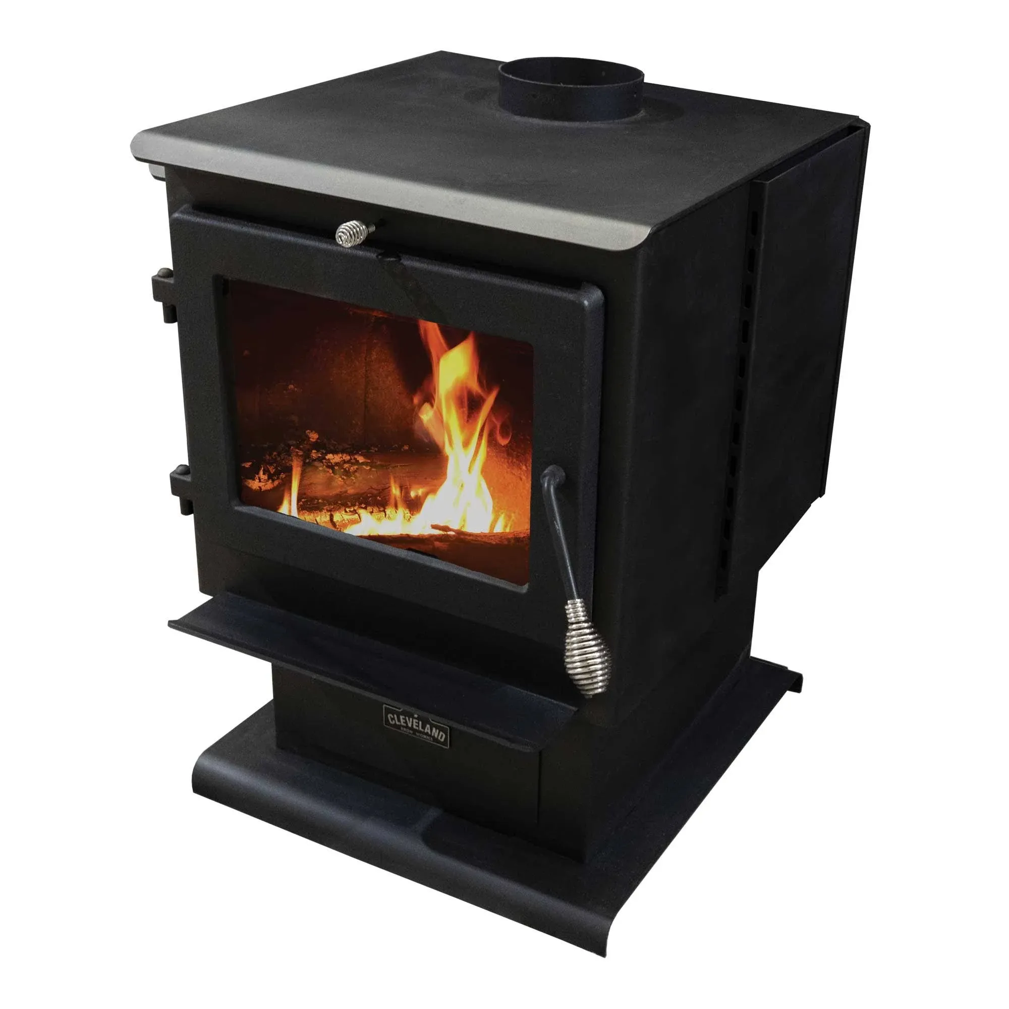 Cleveland Iron Works F500110 Stove EPA Certified 2500 sq ft Pedestal Wood Burning