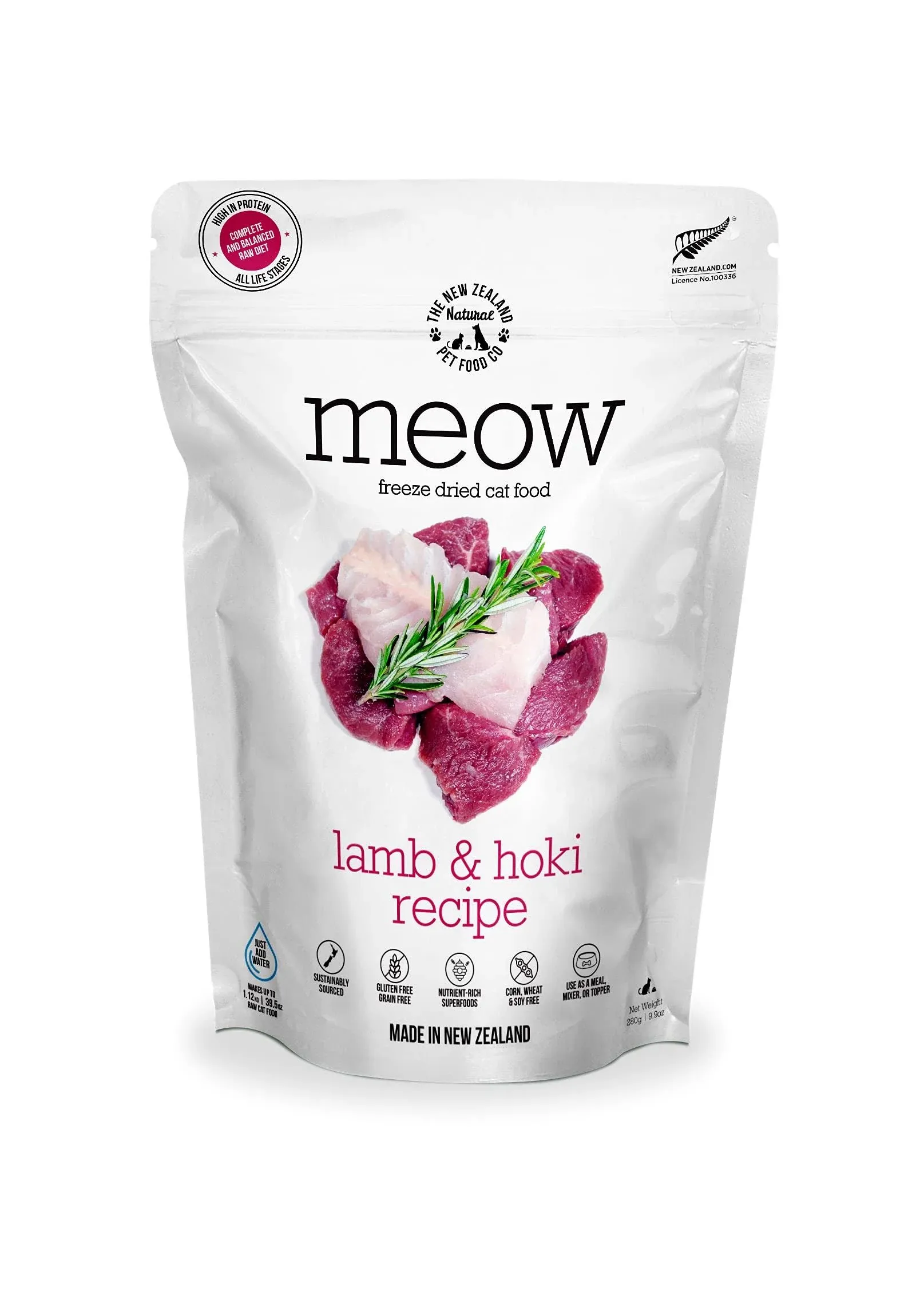 The New Zealand Natural Pet Food Co. Meow Freeze Dried Cat Food - Lamb & Hoki