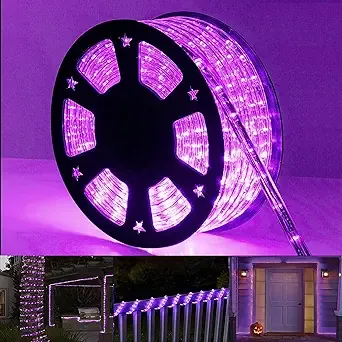 Toodour LED Rope Lights Outdoor, 100ft 720 LED Purple Halloween Tube Lights, 8 Modes Connectable Indoor Outdoor Clear Tube Decorative Lighting for Garden, Patio, Bedroom, Party, Halloween Decor