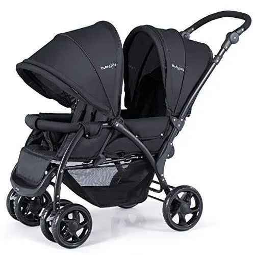 Baby Joy Double Baby Stroller, Foldable Double Seat Tandem Stroller with ...